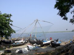 Chinesisches Fischernetz bei Fort cochin