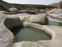 Eine sogenannte Guelta, ein ganzjhriges Wasservorkommen mitten in der Wüste