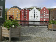 Historische Speicher am Nidelv in Trondheim
