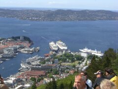 Blick vom Floyen auf die Altstadt von Bergen