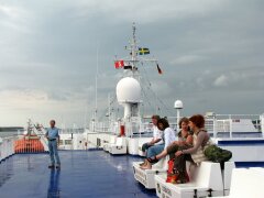 Auf dem Oberdeck der Fähre Kiel-Göteborg