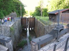 Historische Schleusenkammer am Trollhättan-Kanal