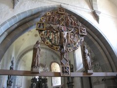 Legendäres Triumpfkreuz von 1275 in der Dorfkirche von Öja